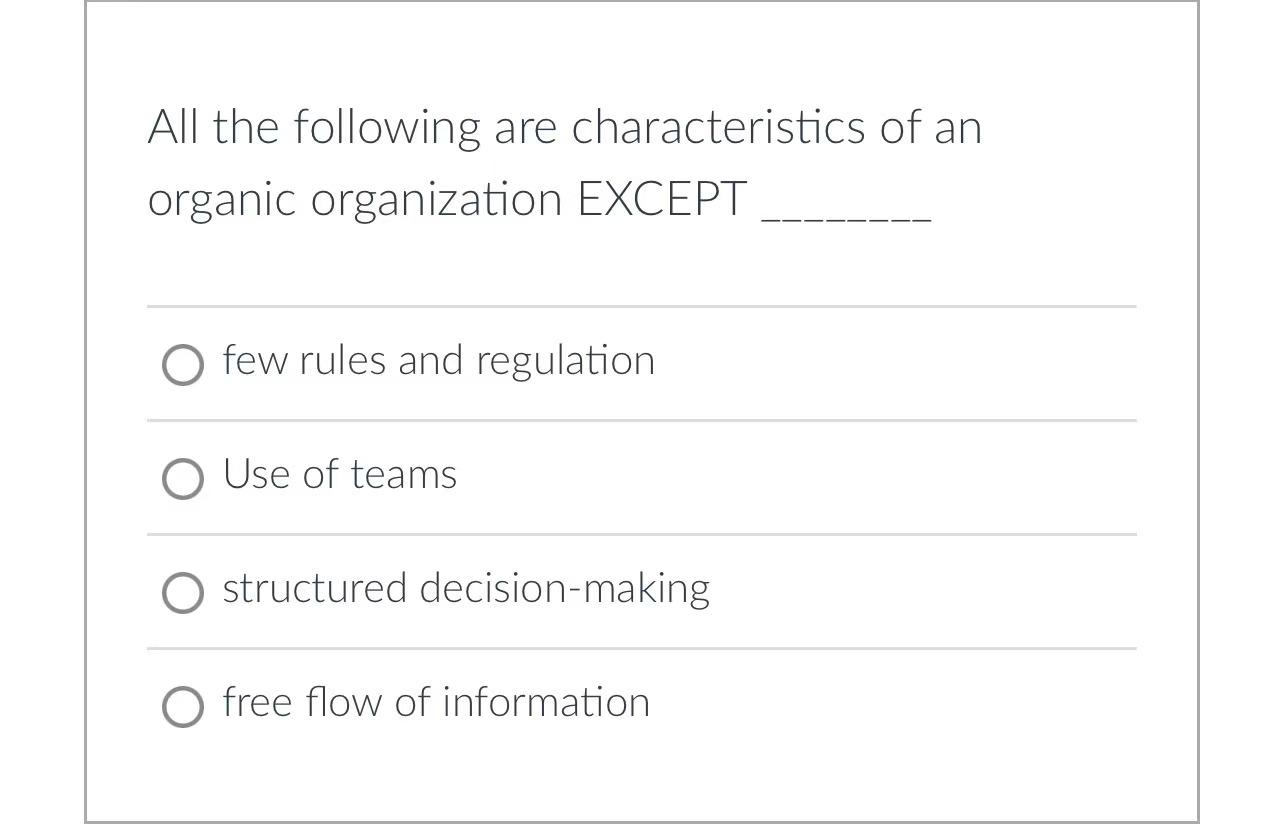 Solved All the following are characteristics of an organic | Chegg.com