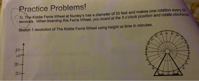 Solved Rractice Problems! 1). The Kiddie Ferris Wheel at | Chegg.com