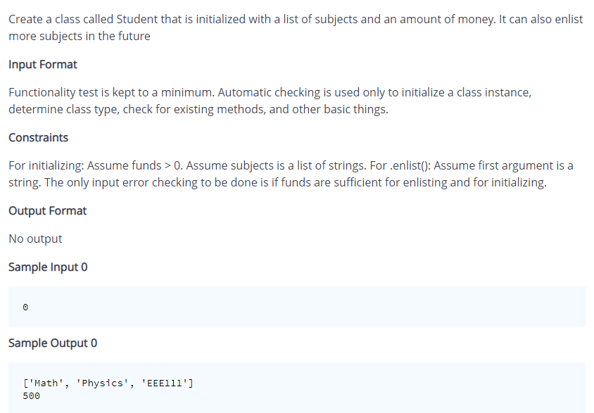 Solved Create A Class Called Student That Is Initialized Chegg Com