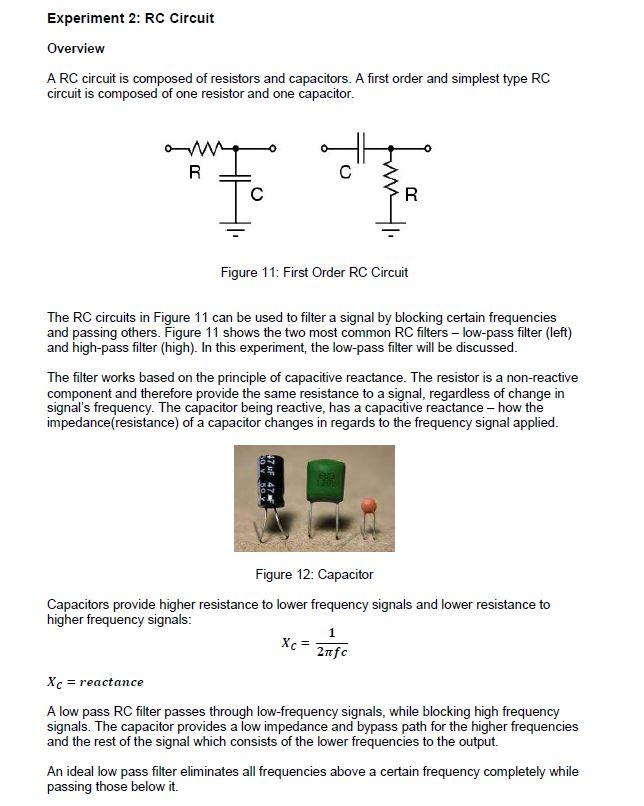 Objective: Experiment 1: Introduction to AC Signals • | Chegg.com
