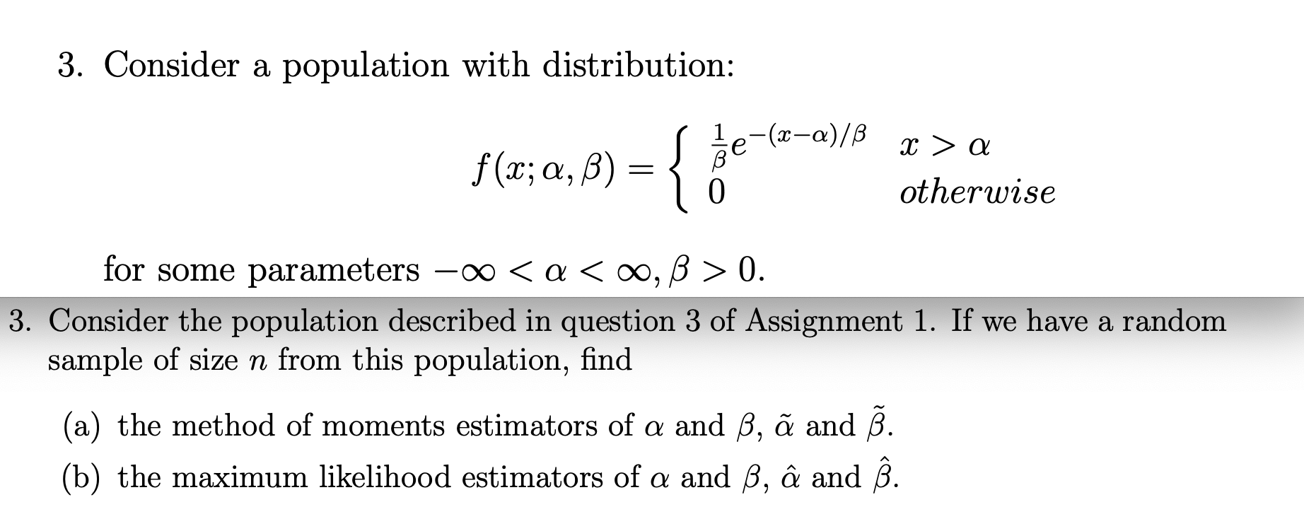 Solved 3 Consider A Population With Distribution 2 A Chegg Com