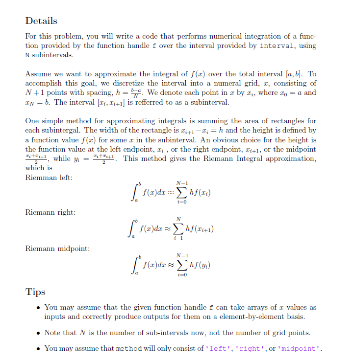 Solved 2 Numerical Integration Basics 2.1 Numerical | Chegg.com