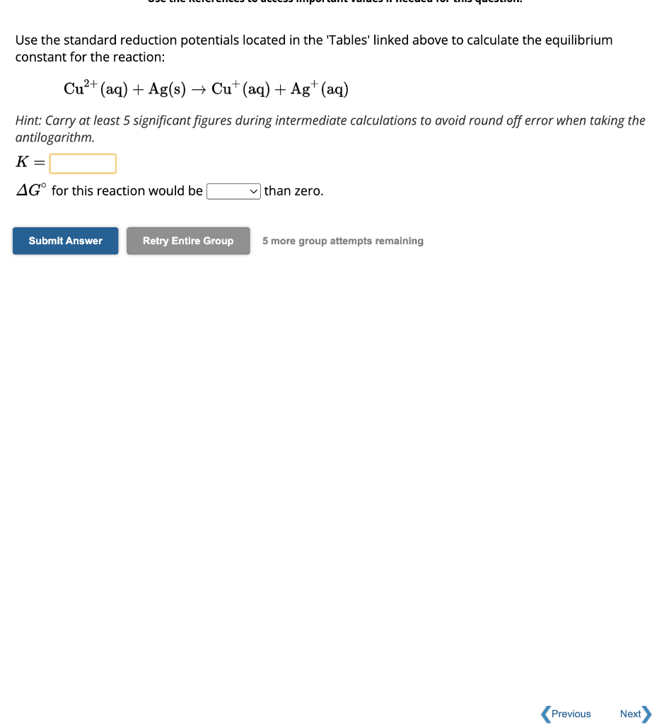 Solved Use the standard reduction potentials located in the