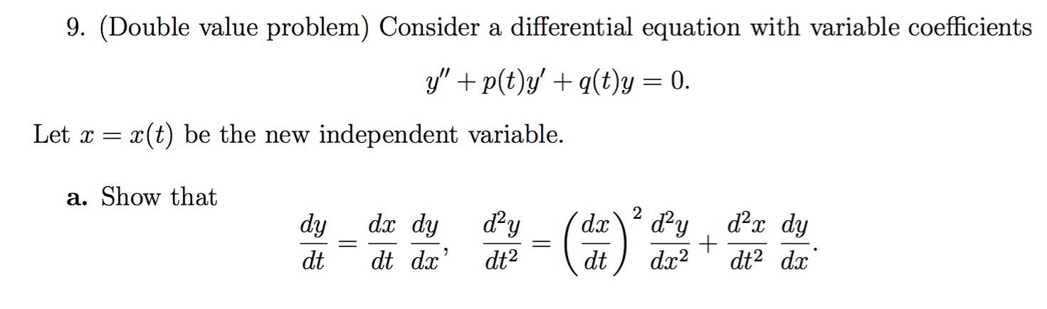 Solved 9. (Double value problem) Consider a differential | Chegg.com