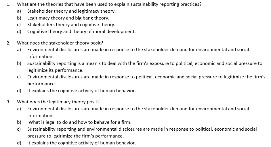 Solved 1. What are the theories that have been used to | Chegg.com
