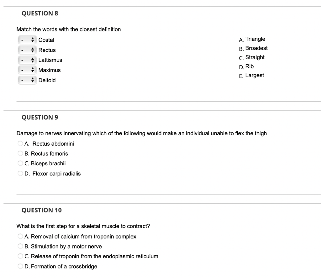 Solved Match the words with the closest definition Costal A.
