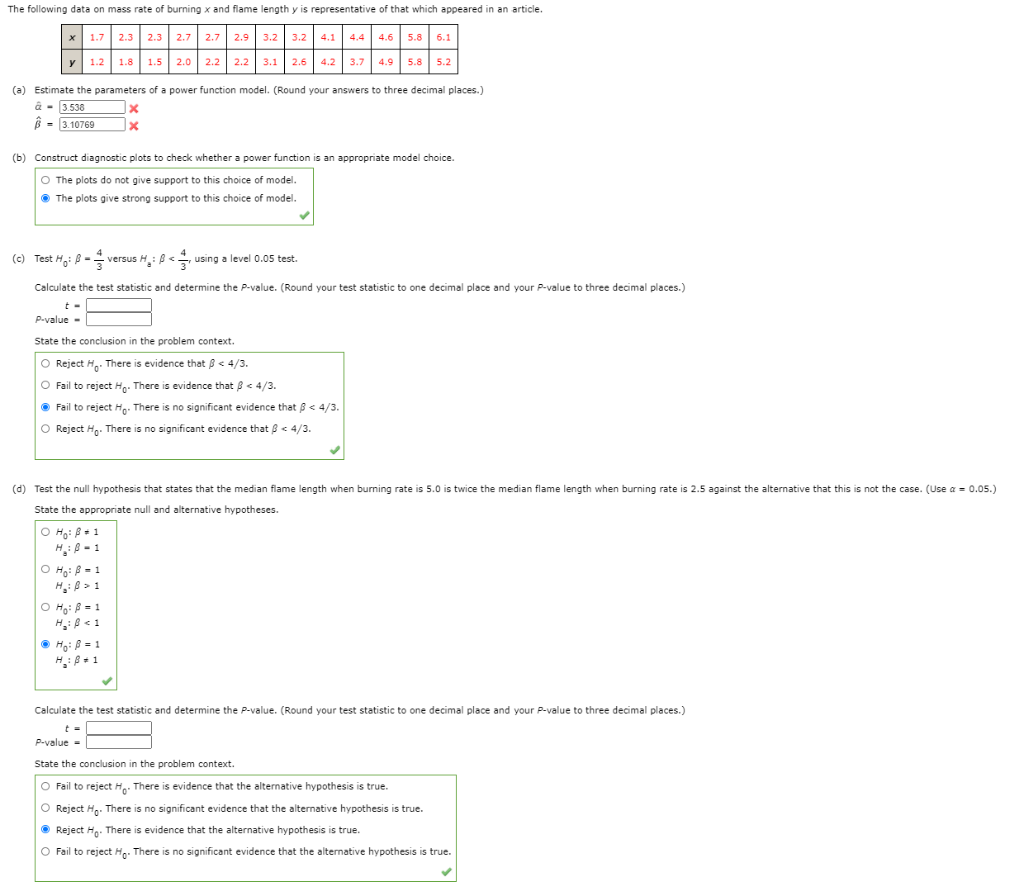 Solved The following data on mass rate of burning x and | Chegg.com
