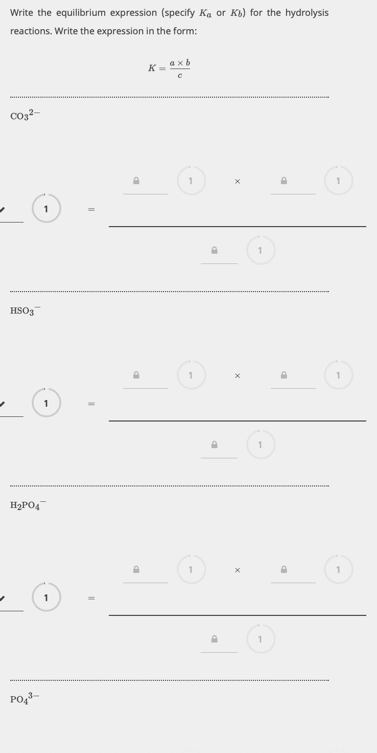 Solved Write the equilibrium expression (specify Ka or Kb) | Chegg.com