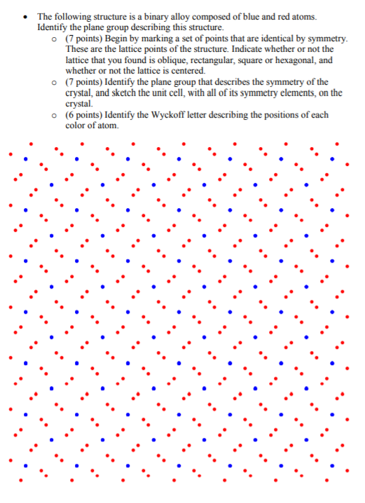 The Following Structure Is A Binary Alloy Composed Of | Chegg.com