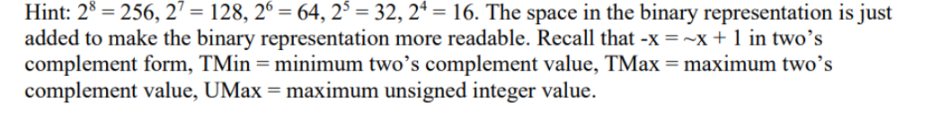 Solved = Hint: 28 = 256, 2? = 128, 2° = 64, 2$ = 32, 24 = | Chegg.com