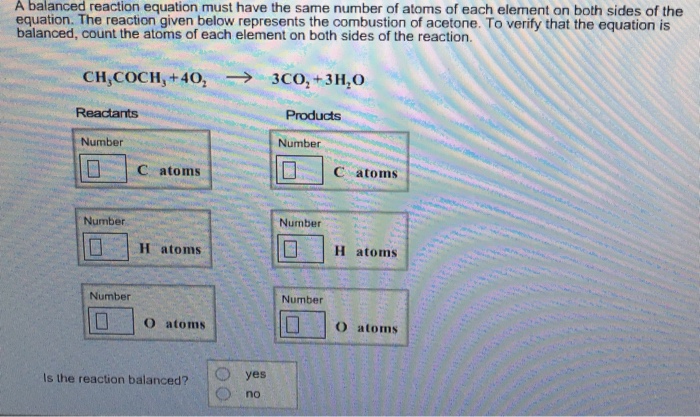 Solved A balanced reaction equation must have the same | Chegg.com