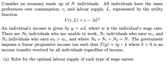 Consider An Economy Made Up Of N Individuals All Chegg Com