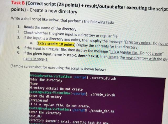 Solved Task B (Correct Script (25 Points) + Result/output | Chegg.com