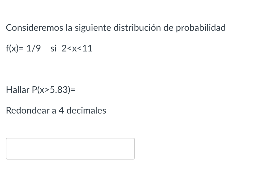 Solved Consideremos la siguiente distribución de | Chegg.com