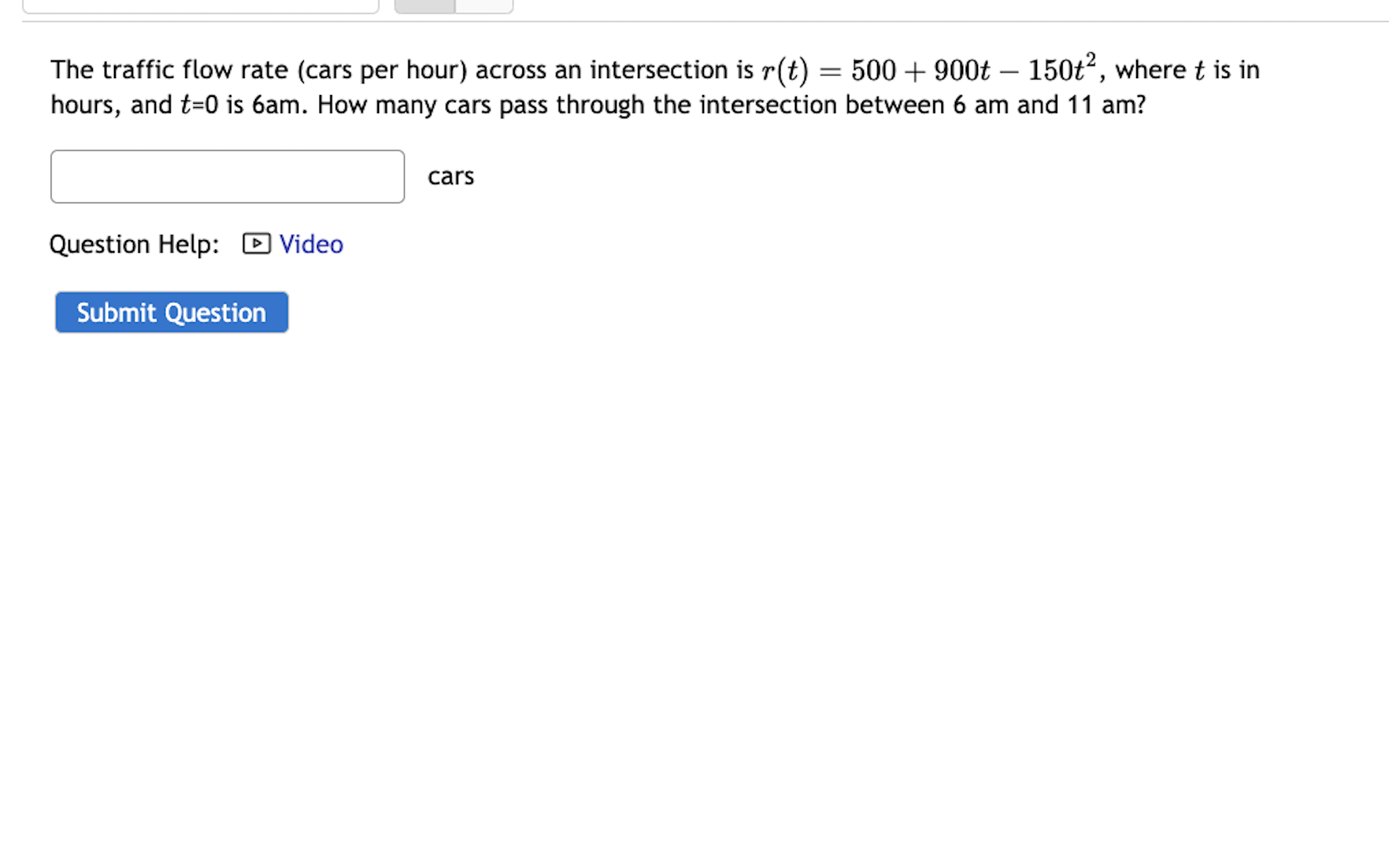 Solved The traffic flow rate (cars per hour) across an | Chegg.com