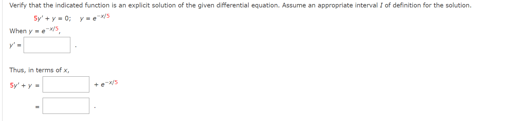 Solved Verify that the indicated function is an explicit | Chegg.com