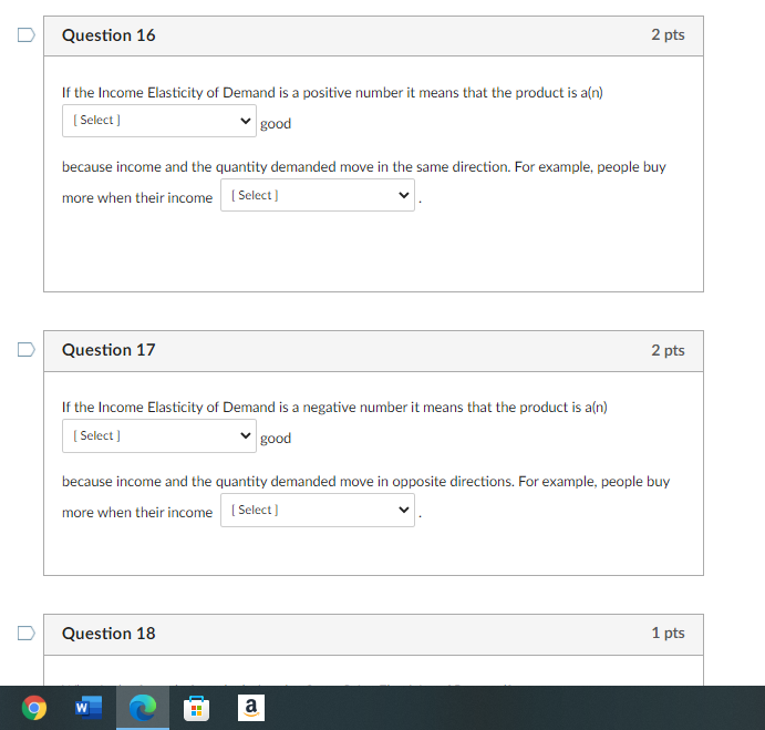 Solved Question 11 1 pts If the Price Elasticity of Supply | Chegg.com