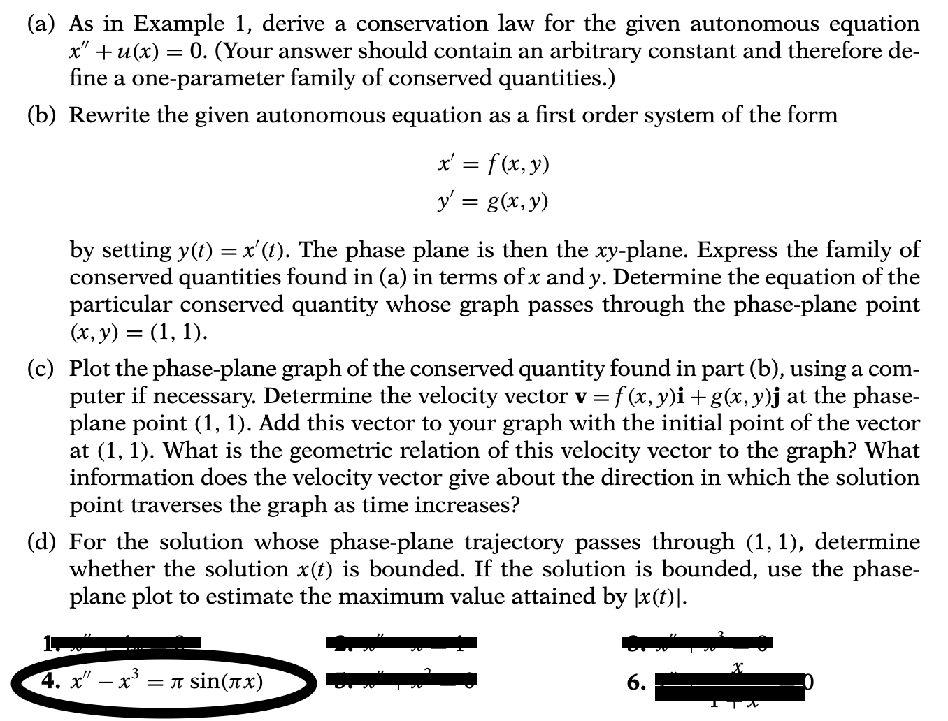 Solved (a) As in Example 1, derive a conservation law for | Chegg.com