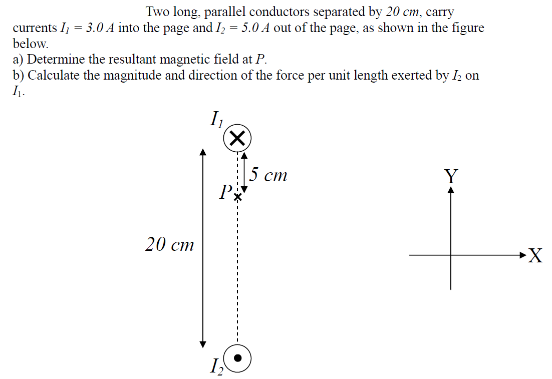 Solved Two Long, Parallel Conductors Separated By 20 Cm, 