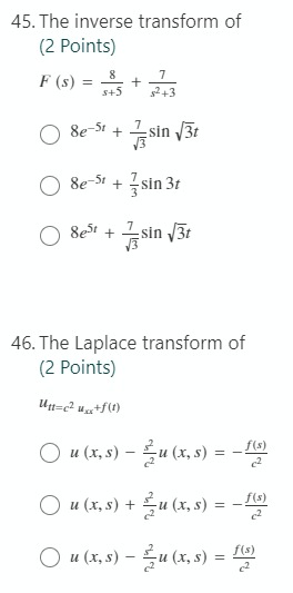 Solved 43 Which Is The Convolution Property Of The Lapla Chegg Com