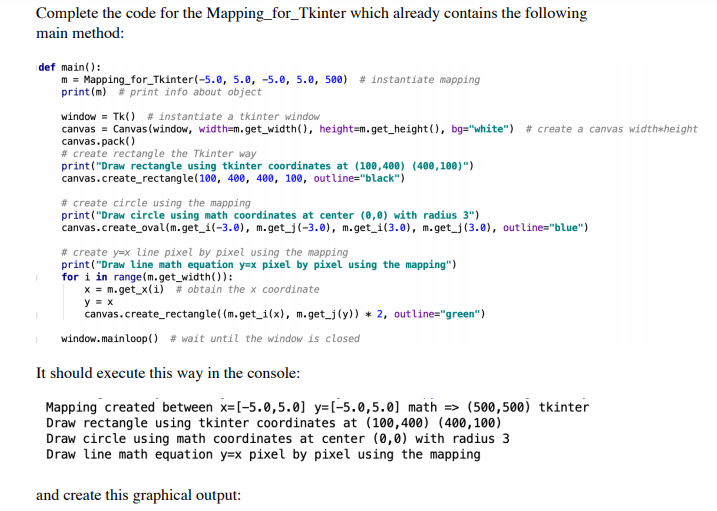 from tkinter import class Mapping for_Tkinter: to | Chegg.com