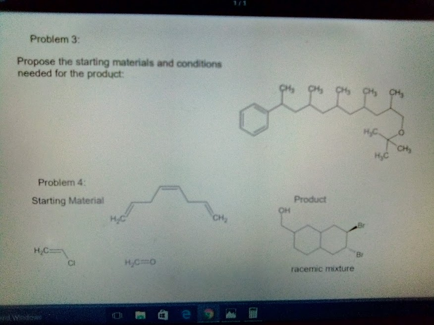 Solved Problem 3: Propose the starting materials and | Chegg.com