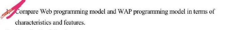 Solved Compare Web programming model and WAP programming | Chegg.com