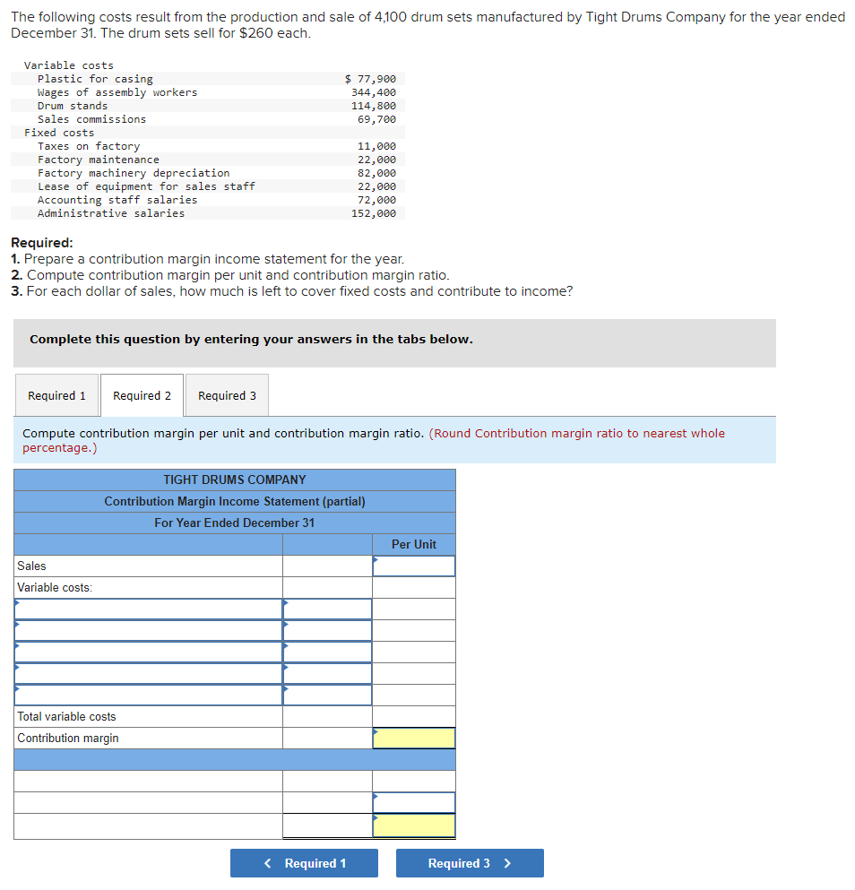 Solved The Following Costs Result From The Production And 