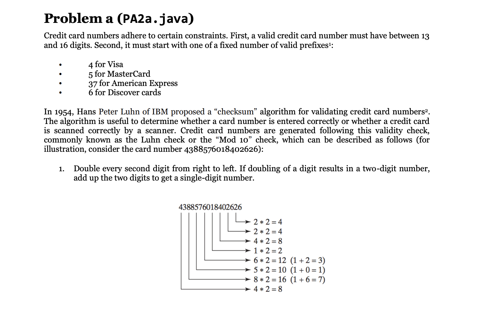 Solved public class PA2a { | Chegg.com