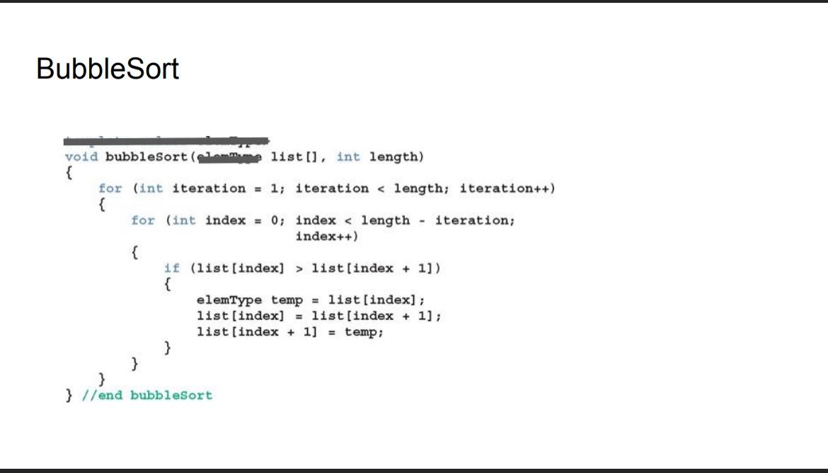 Solved Function for bubble sort I need the full program in | Chegg.com