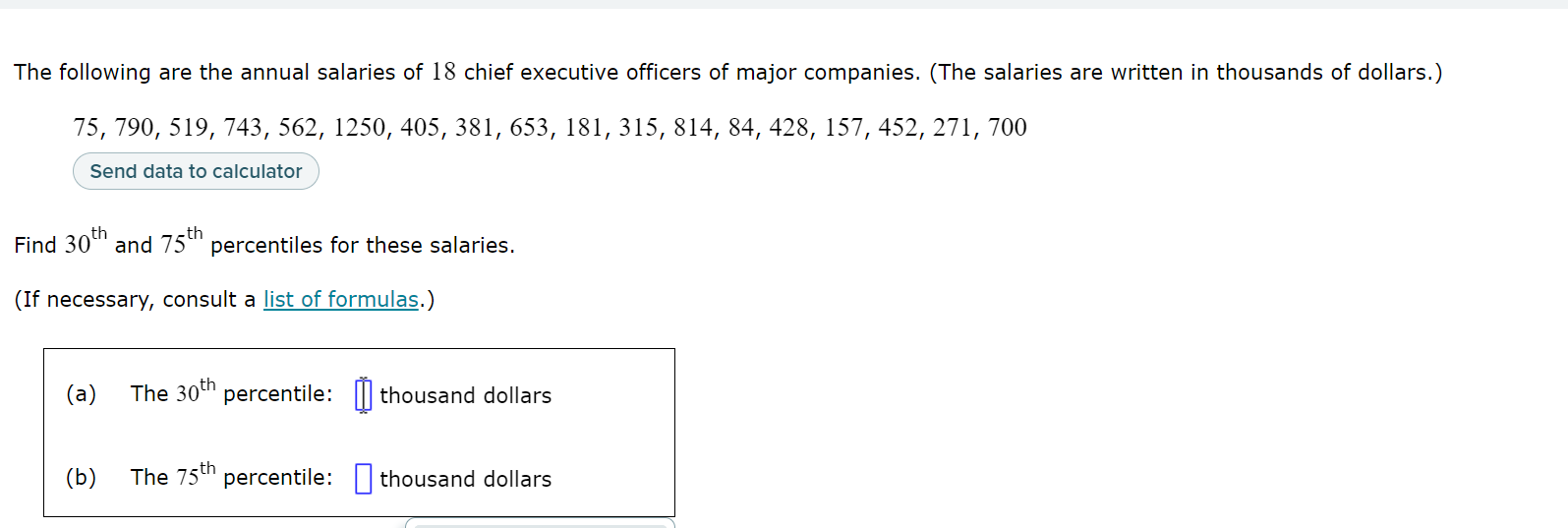 Solved The following are the annual salaries of 18 chief | Chegg.com