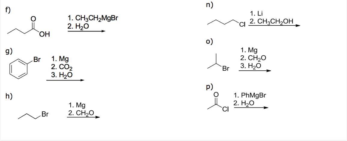 Solved Complete The Following Reactions A I 1 Mgbr O Chegg Com