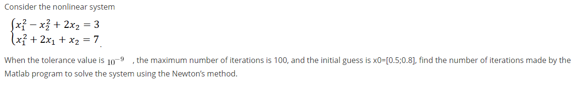 Solved Consider the nonlinear system | Chegg.com