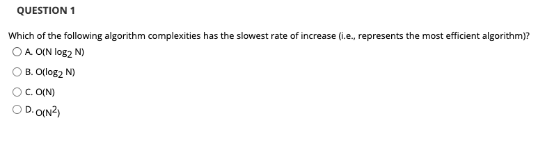 Solved Question 1 Which Of The Following Algorithm 