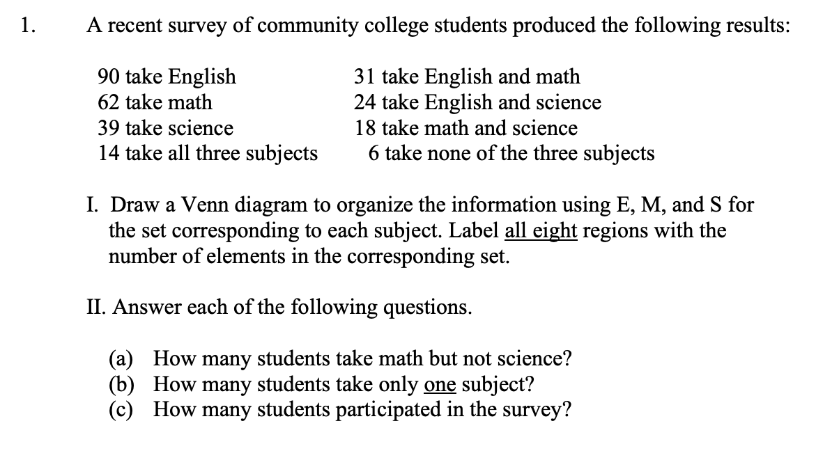 Solved A recent survey of community college students | Chegg.com
