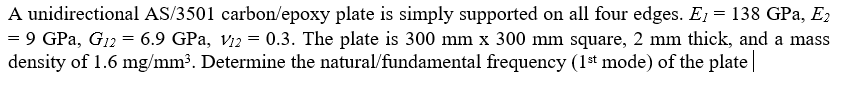 Solved A unidirectional AS/3501 carbon/epoxy plate is simply | Chegg.com