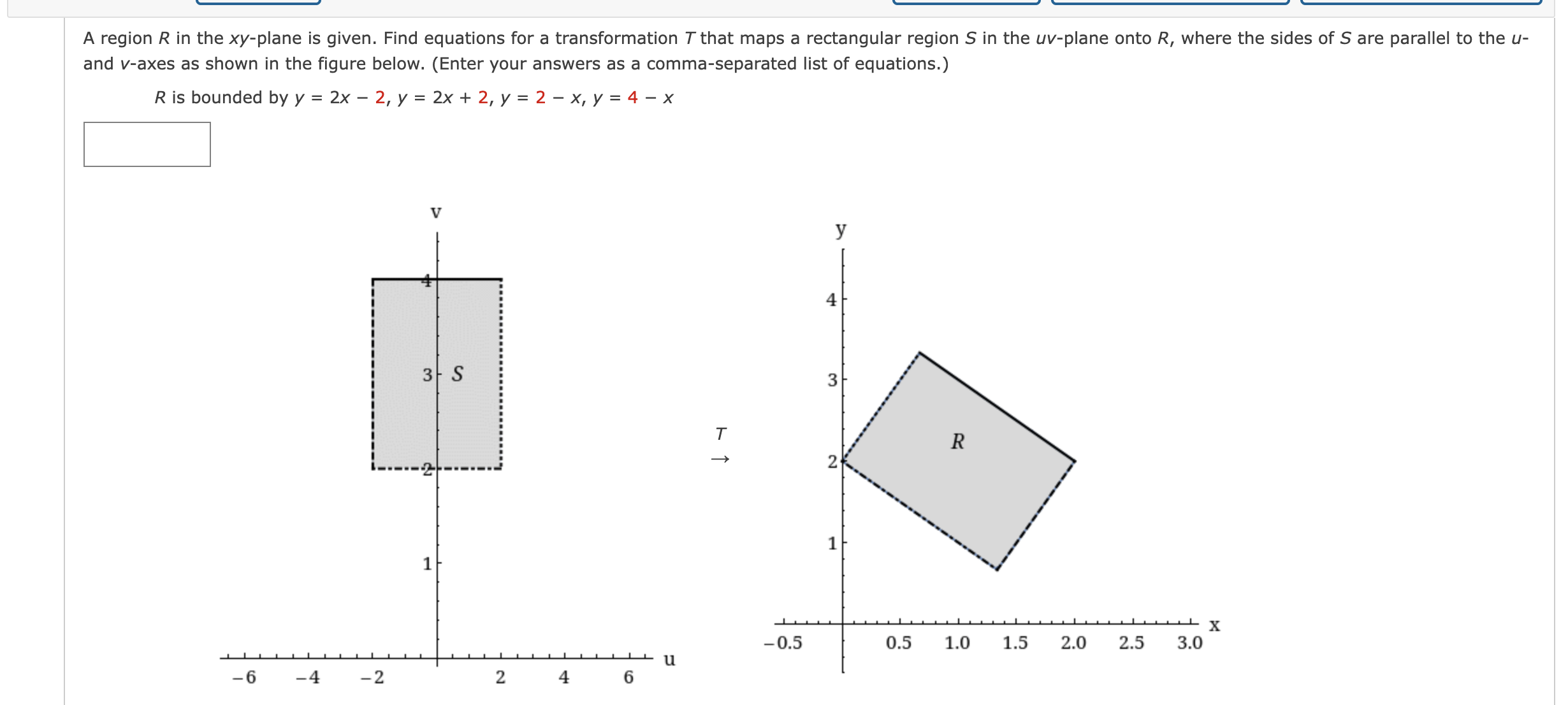 Solved A region R in the xy-plane is given. Find equations | Chegg.com