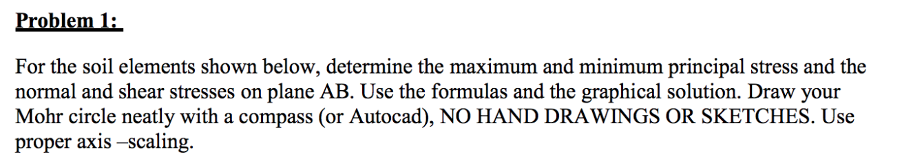 Solved Problem 1 For The Soil Elements Shown Below Chegg