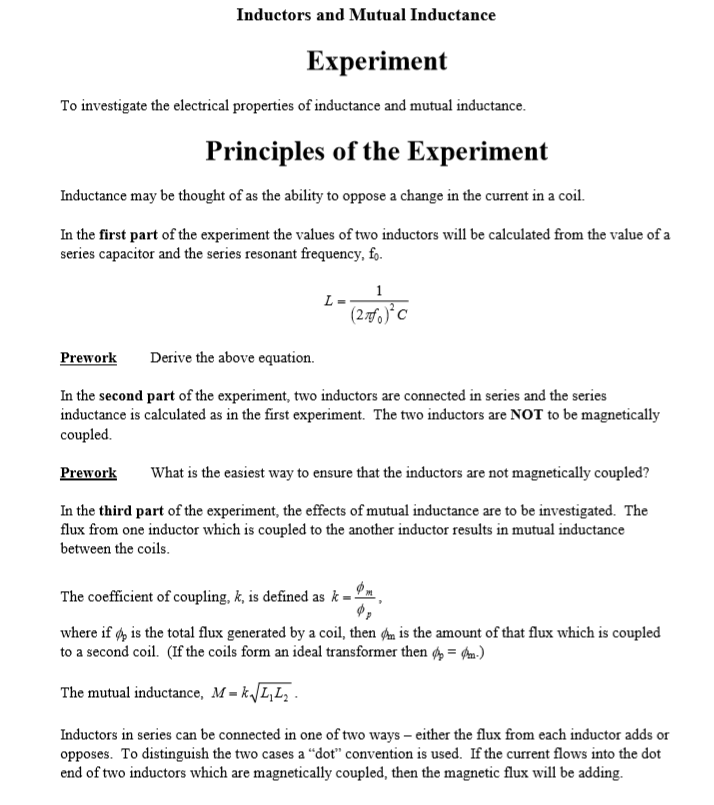 mutual inductance experiment