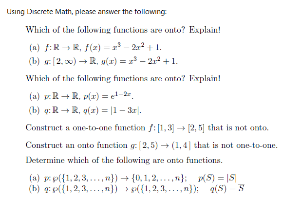 Solved Using Discrete Math Please Answer The Following Chegg Com