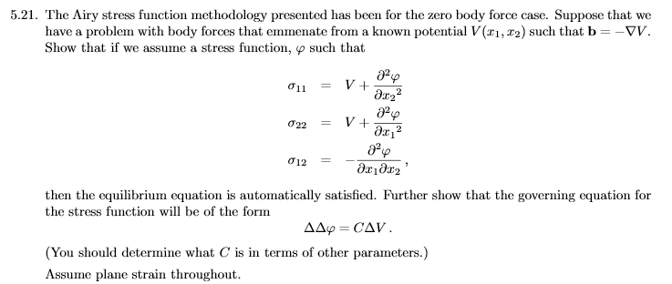 5.21. The Airy stress function methodology presented | Chegg.com