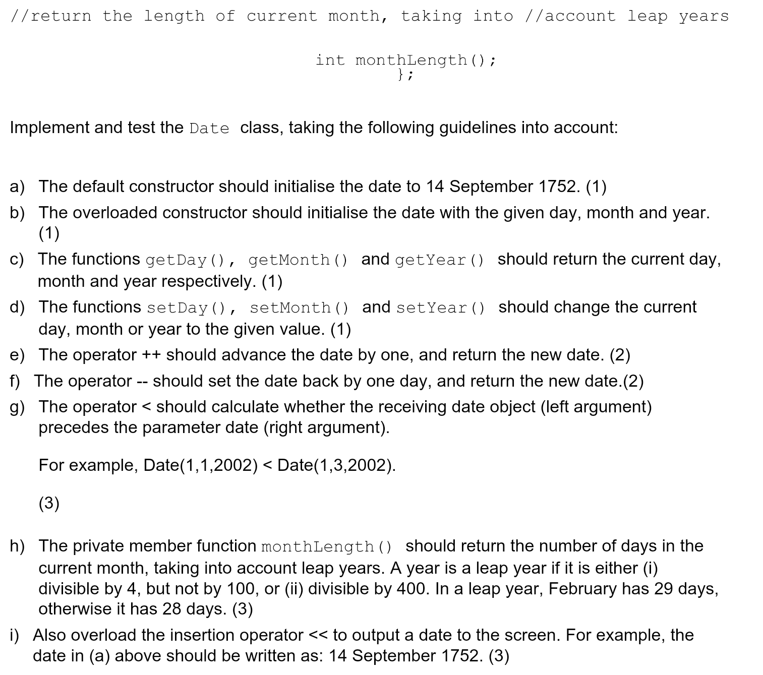 Solved Question 5 Consider The Following Class Declaration: | Chegg.com