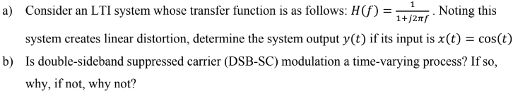 Solved a) Consider an LTI system whose transfer function is | Chegg.com