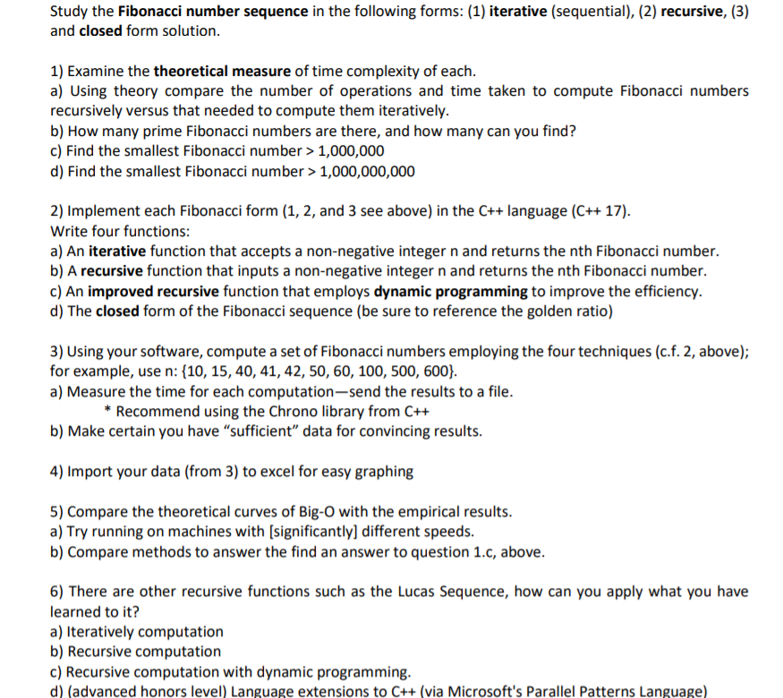 Solved Study the Fibonacci number sequence in the following | Chegg.com