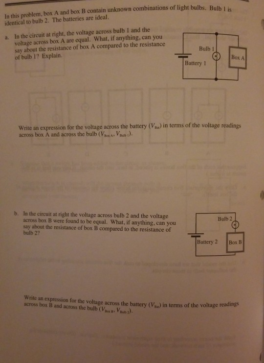 Solved In this problem, box A and box B contain unknown