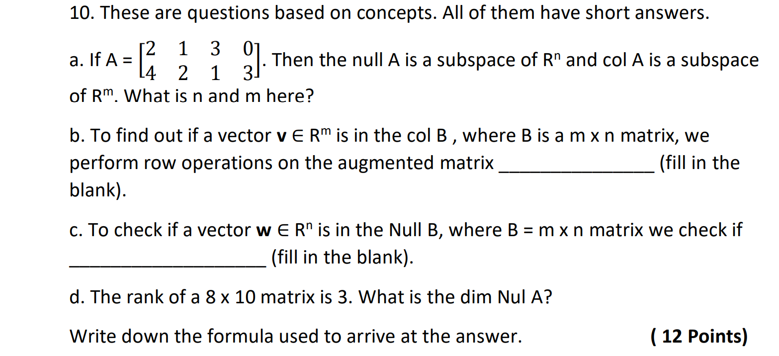 Solved 10. These are questions based on concepts. All of | Chegg.com