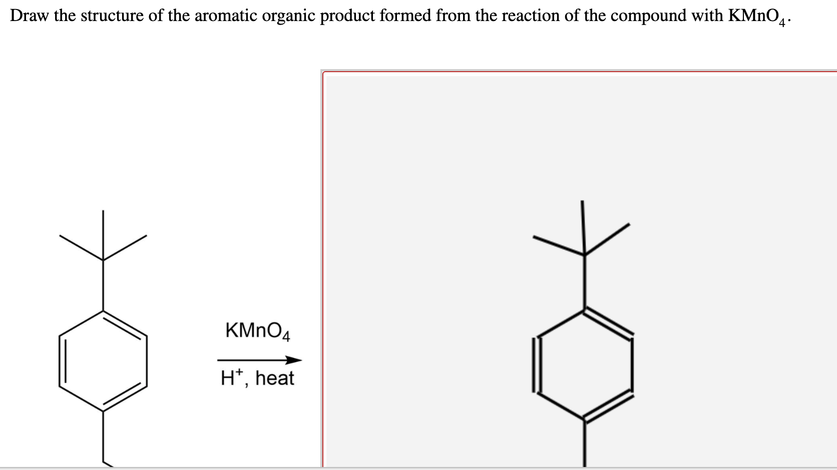 draw the structure of the aromatic product from the following reaction kmno4