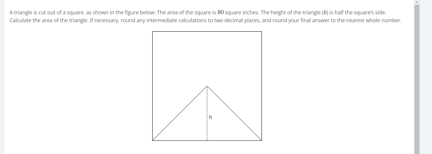 Solved A triangle is cut out of a square, as shown in the