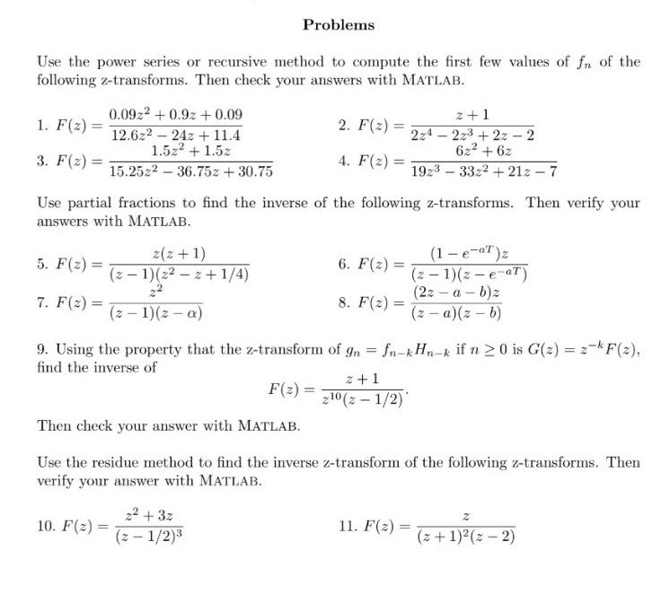 Solved Problems Use the power series or recursive method to | Chegg.com