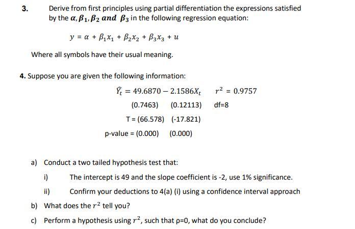 Solved 3. Derive from first principles using partial | Chegg.com